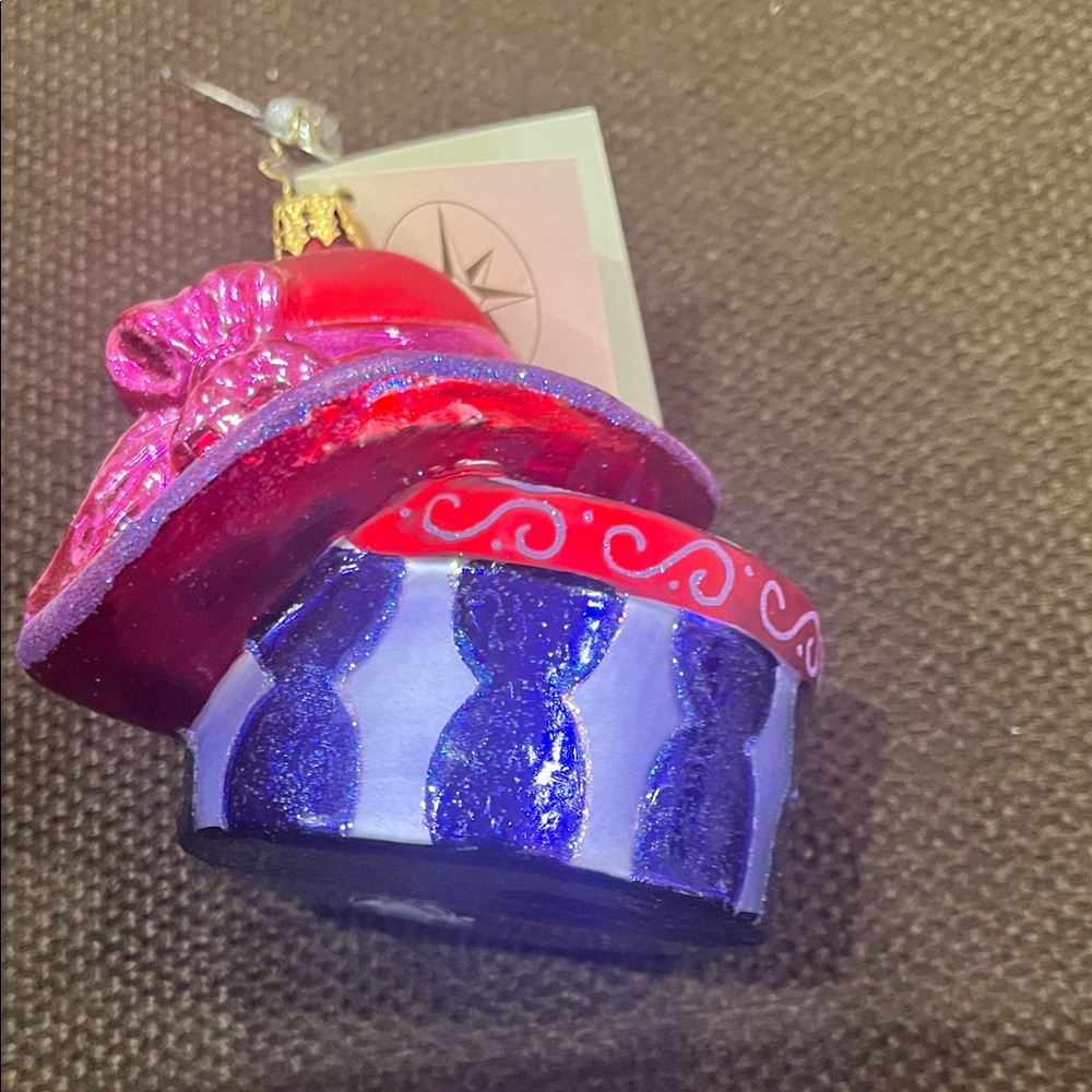 Christopher Radko Colorful Red hat Hat Ornament.